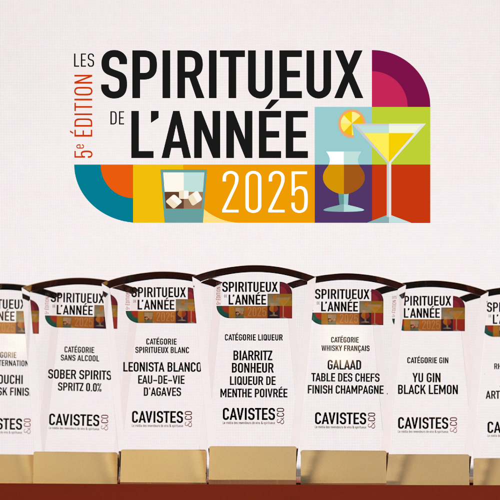 Photo des trophées des Spiritueux de l'Année 2025